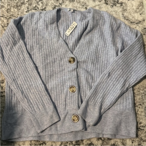 Madewell Cameron Ribbed Sweater in Coziest Yarn - Light Blue XS - Picture 4 of 4